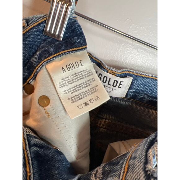 Agolde Denim Jamie High Rise Straight Leg Jean Medium Blue Distressed Capsule - Picture 7 of 10